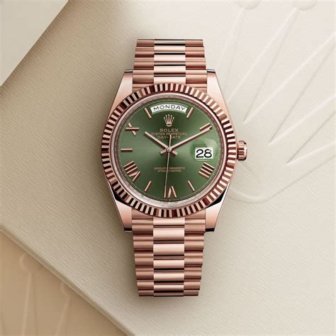 rose gold green face rolex